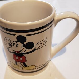 White and black Disney Mickey Mouse mug